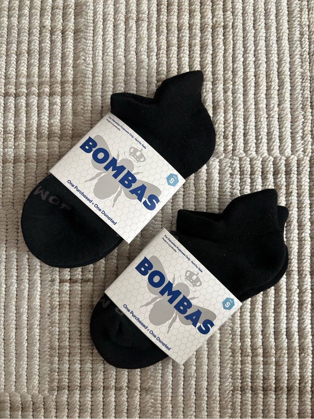 Bombas Kids Low-Cut Ankle Socks - Black (2-Pack)